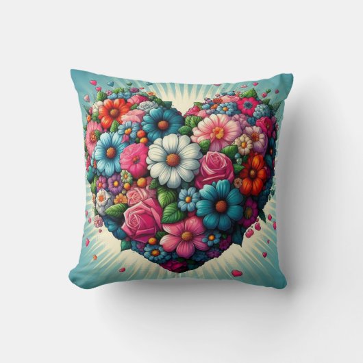 Coussin de coeur de fleurs ! (Recto)