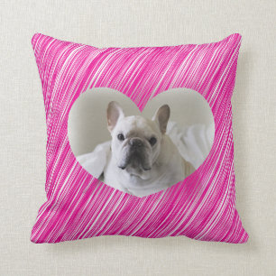 Coussin de coeur de Saint-Valentin de bouledogue