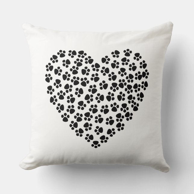 coussin de coeur empreinte de patte (Recto)