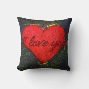 Coussin de coeur peint