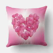 Coussin de coeur pétal rose rose (Verso)