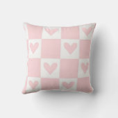 Coussin de coeur - Rose À damiers Rétro - (Verso)