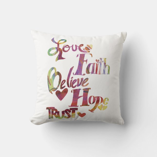 Coussin de collection de mots d'inspiration (Recto)