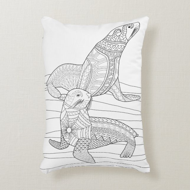 Coussin de coloriage pour adultes (Devant(Vertical))