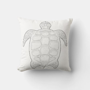 Coussin de coloriage pour adultes de la tortue de