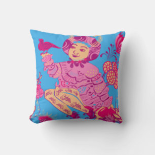 Coussin de concepteur d'oiseaux roses - Mix & Matc