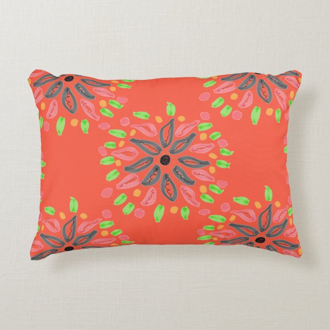 Coussin de concepteur réversible avec bandes (Devant)