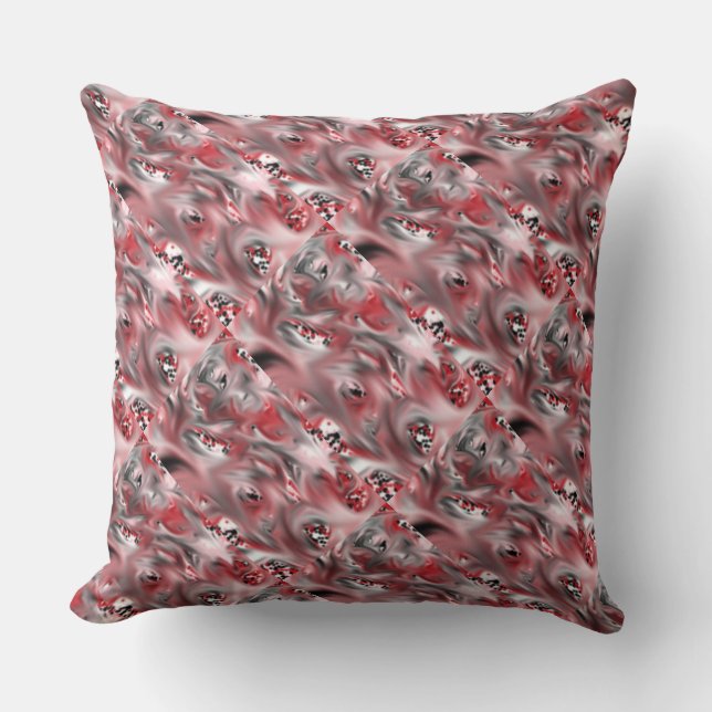 Coussin de conception de frottis rouge, rose, noir (Recto)
