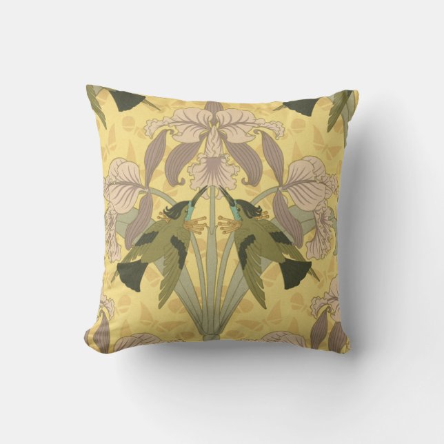 Coussin de conception d'iris de Nouveau d'art (Recto)