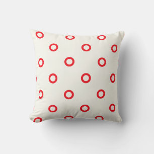 Coussin de conception rétro point cercle rouge