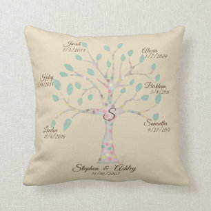 Coussin de conservation de monogramme de l'arbre f