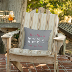 Coussin de coordonnées de latitude et de longitude