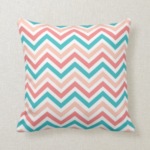 Coussin de corail de lancer de motif de Chevron de