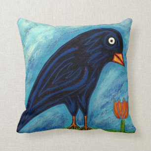 Coussin de corneille et de poulet