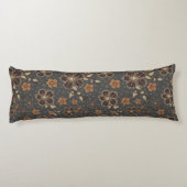 Coussin de corps de fleurs naturelles gris foncé (Dos)