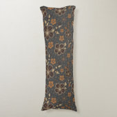 Coussin de corps de fleurs naturelles gris foncé (Devant (Vertical))