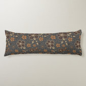 Coussin de corps de fleurs naturelles gris foncé (Devant)