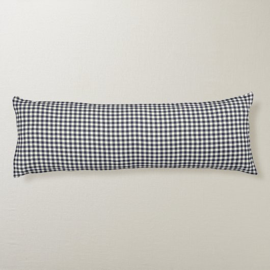 Coussin de corps de motif de guingan de bleu (Dos)