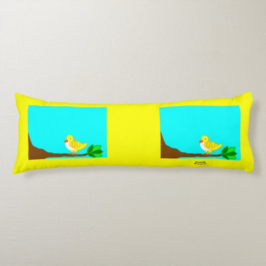 Coussin de corps d'oiseau de jaune bonjour (Devant)
