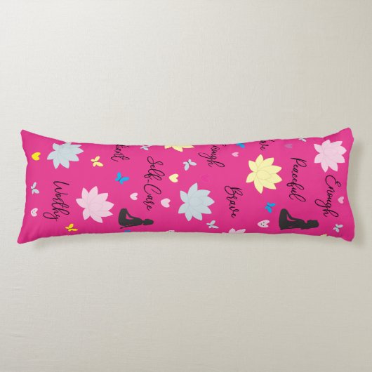 Coussin de Corps Rose | Oreiller de l'Amour de Soi (Devant)