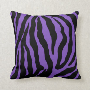 Coussin de coton barré par copie pourpre de zèbr