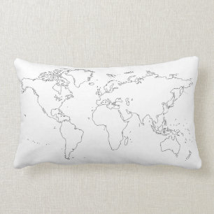 Coussin de coton de carte du monde