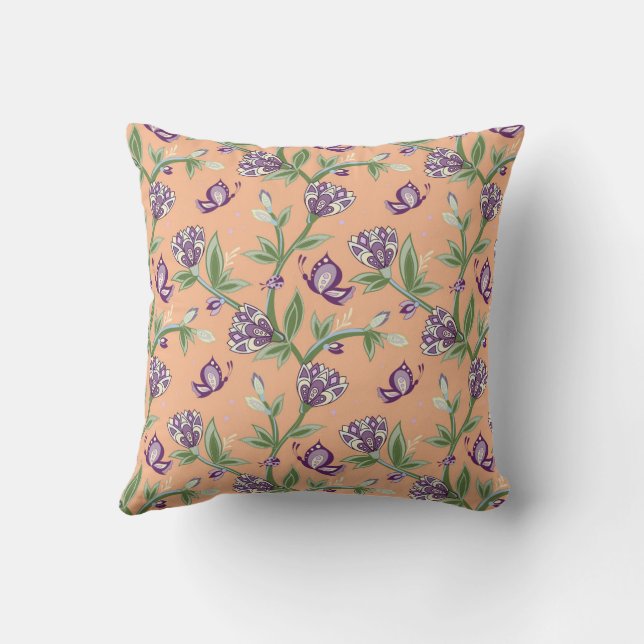Coussin de couleur, artiste, papillon violet (Verso)