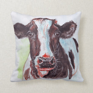 Coussin de couleur pour aquarelle de vache