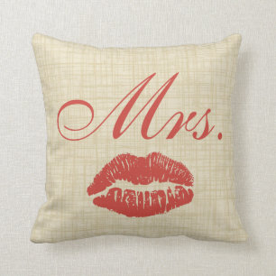 Coussin de couple, Mme w Red Lips sur Parchemin de