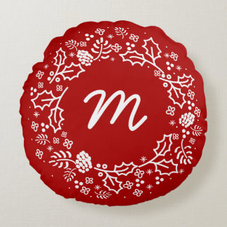 Coussin de couronne de vacances Monogramme personn