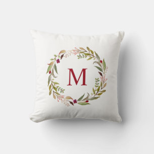 Coussin de couronne monogramme de vacances