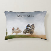 Coussin de course Motocross avec nom d'enfant. (Devant)