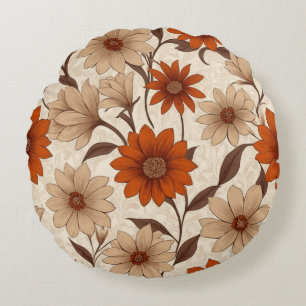 Coussin de coussin à fleurs d'orange brûlé victori