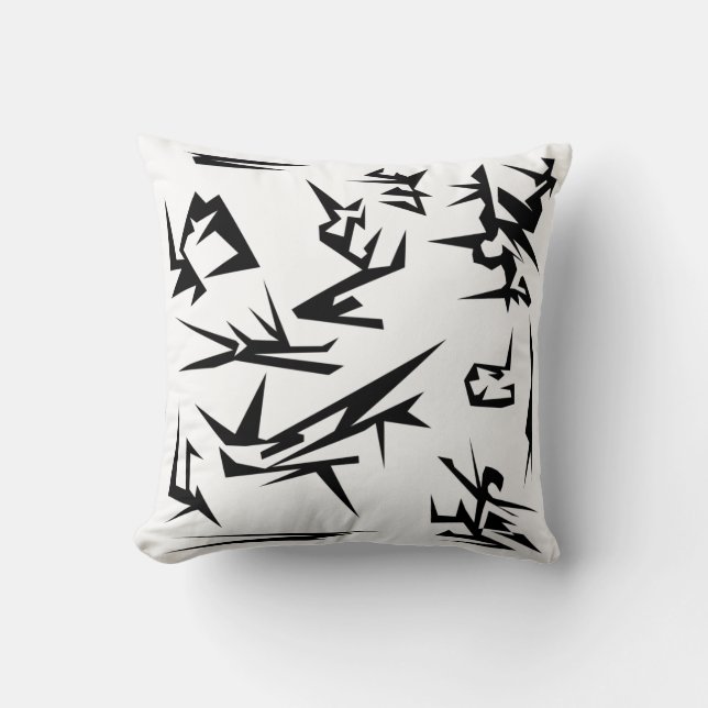 Coussin de coussin d'art Abstrait noir et blanc (Recto)