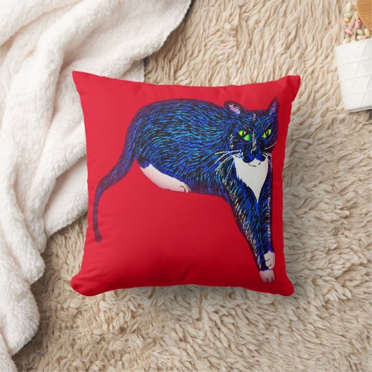 Coussin de coussin de chat Tuxedo amoureux de les (Couverture)
