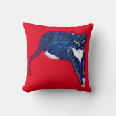 Coussin de coussin de chat Tuxedo amoureux de les (Recto)