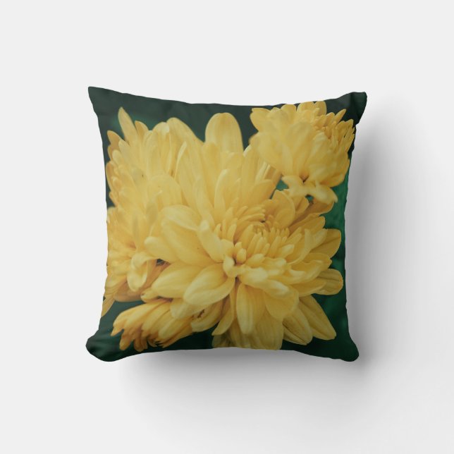 Coussin de Coussin de Fleur de Chrysanthème Jaune (Recto)