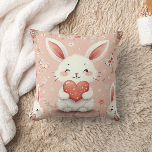 coussin de coussin de lapin souriant (Couverture)