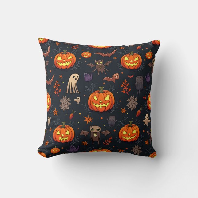 coussin de coussin halloween pumpksin (Recto)