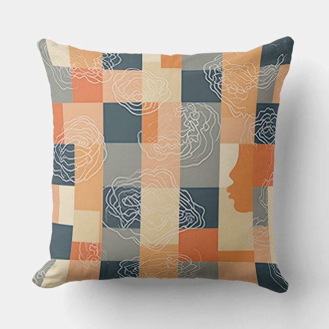 Coussin de coussin motif carré soigné (Recto)