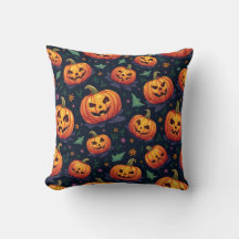 Coussin de coussin motif citrouille Halloween