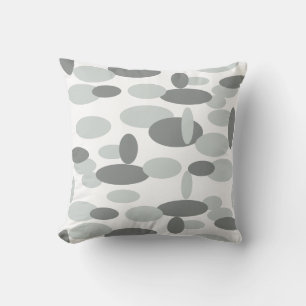 Coussin de coussin Motif des points ovales gris
