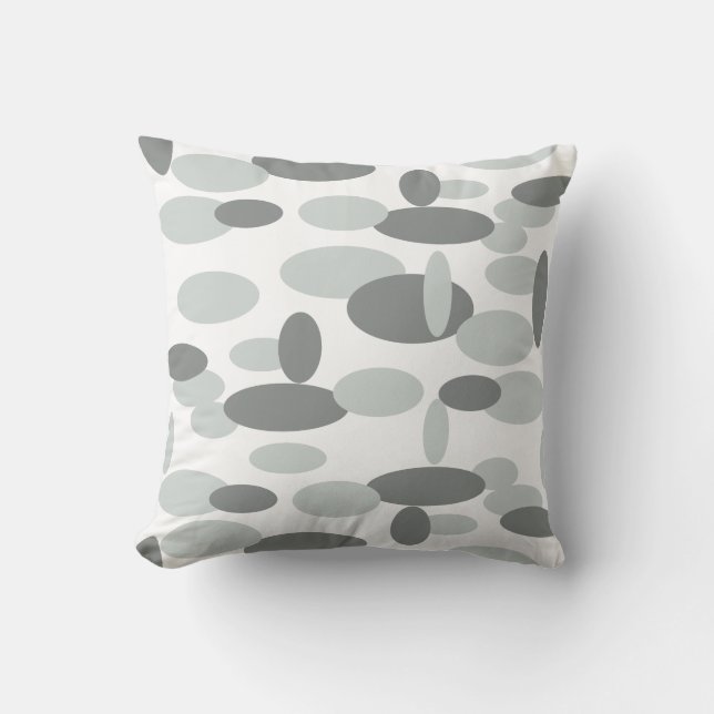 Coussin de coussin Motif des points ovales gris (Recto)