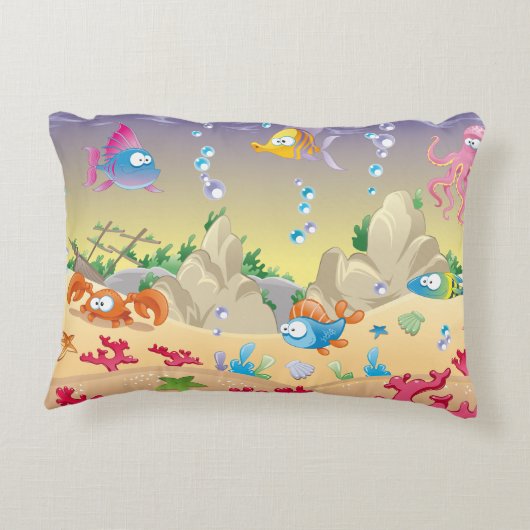 Coussin de créatures marines mignonnes (Dos)