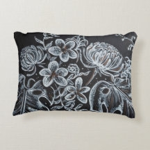 Coussin de croquis Floral noir