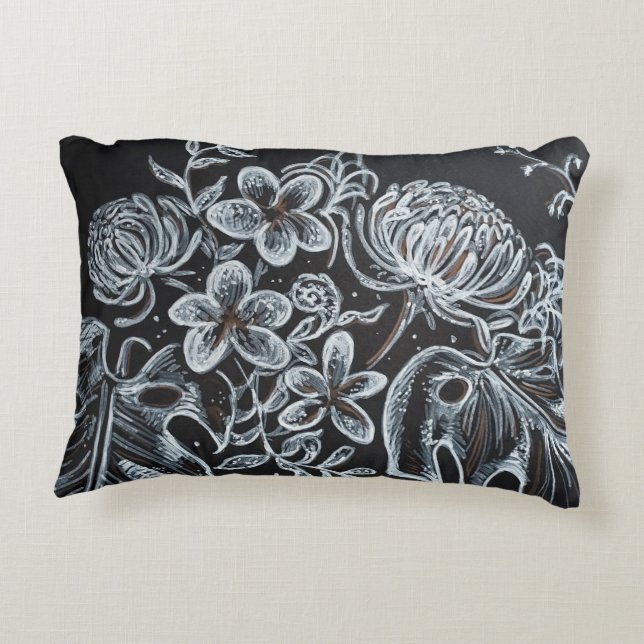 Coussin de croquis Floral noir (Dos)