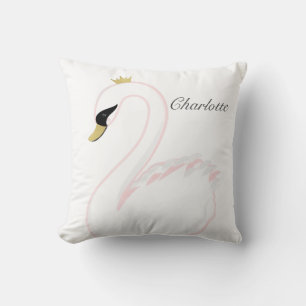 Coussin de cygne classique doux avec accents or