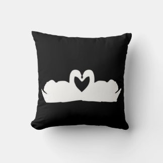 Coussin De Cygne D'Amour Noir Et Blanc