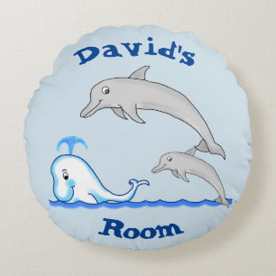Coussin de dauphins et baleines