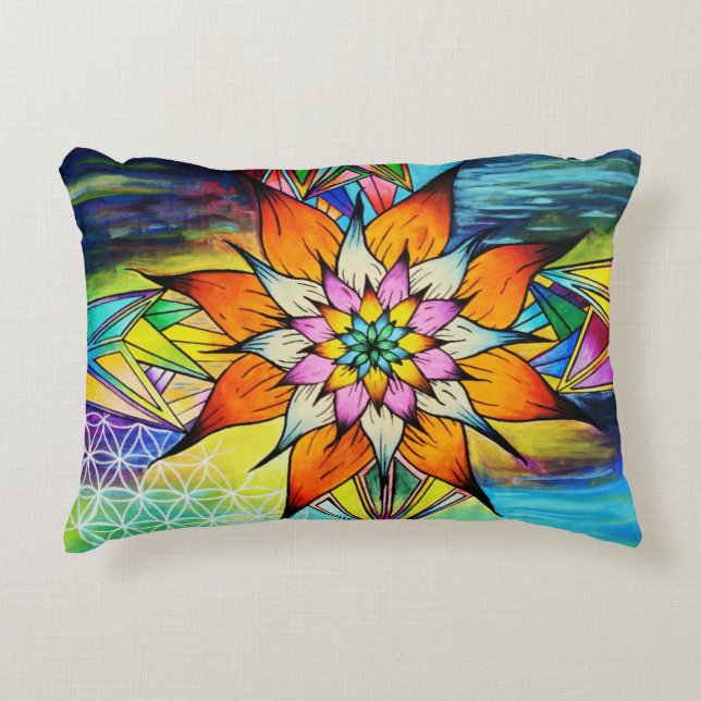 Coussin de 🌸 de fleurs Mandala (Devant)